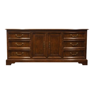 Drexel Heritage Tryon Manor Collection English Tudor Style 71" Triple Door Dresser 117-130 For Sale