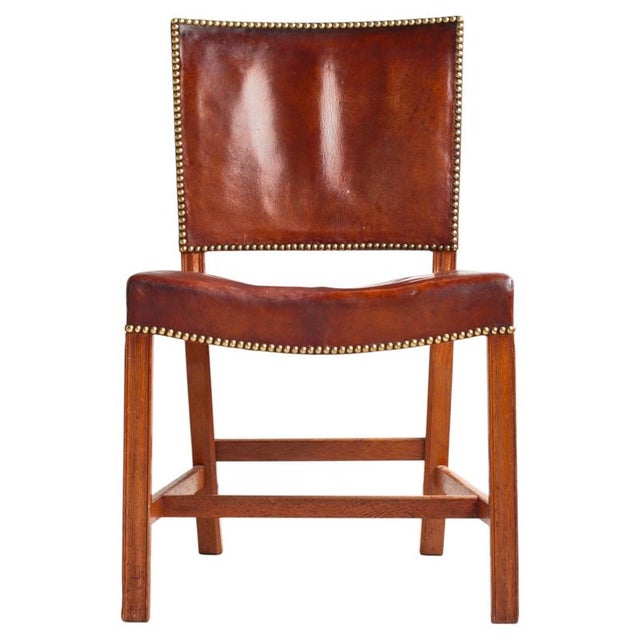 Red Chair in Oak and Nigerian Goat Leather by Kaare Klint for Rud. Rasmussen, 1937 For Sale - Image 18 of 18