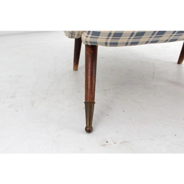 Mid-Century Wood and Fabric Armchair in the style of Marco Zanuso, Italy, 1950s For Sale - Image 11 of 13