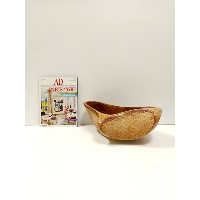 Postmodern Brown Glazed Ceramic Trinket Bowl attributed to Bertoncello, 1970s For Sale - Image 3 of 8