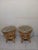 Coastal 1980s Bamboo Rattan Wicker End Table Coastal Glass Top Set of Two For Sale - Image 3 of 5