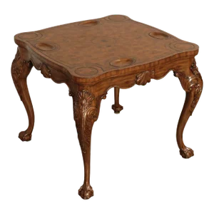 Maitland Smith Chippendale Style Leather Top Card Table