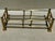 Vintage Mid 20th Century Cushioned Brass Finish Footboard Bench For Sale - Image 10 of 12