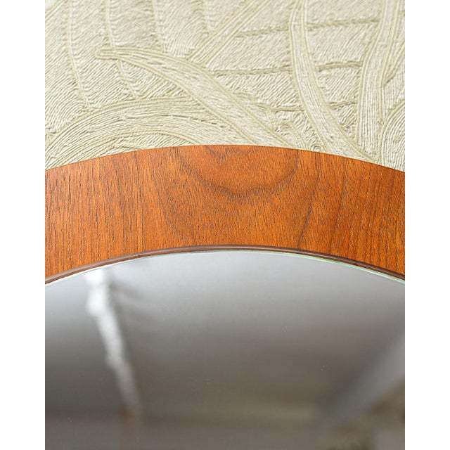 Large Round Wall Mirror in Teak Frame, Denmark, 1970s For Sale - Image 3 of 5