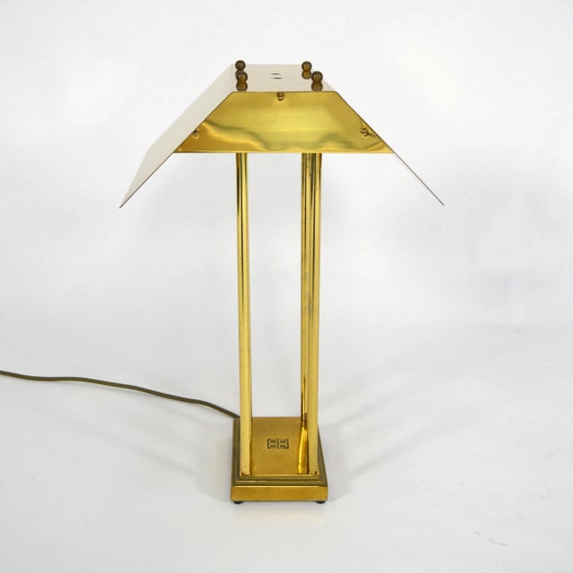 Metal Brass Table Lamp by Peter Ghyczy, 1980s For Sale - Image 7 of 12