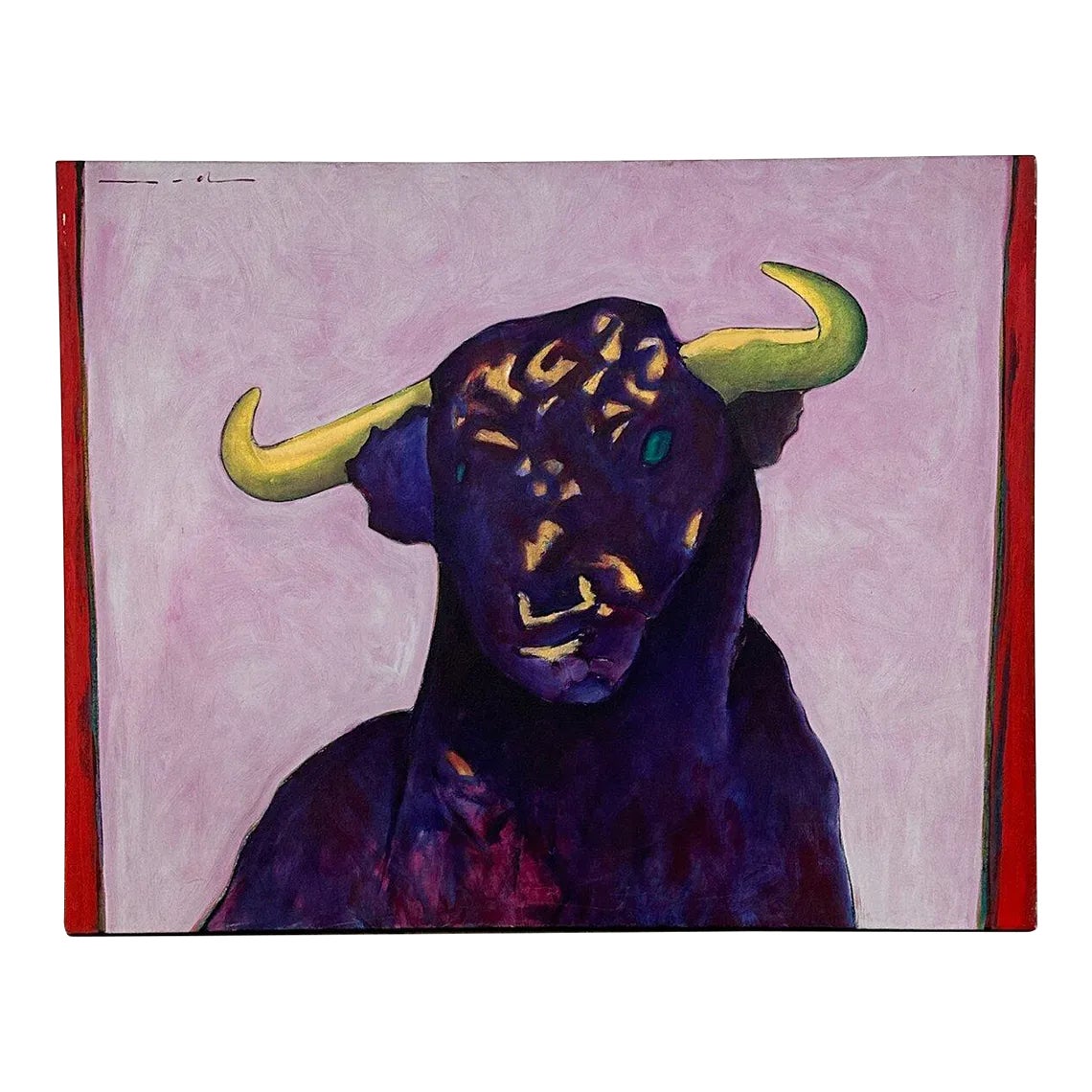 “Show Me Red Again!” Fauvist Bull Painting by Rhett Lynch | Chairish