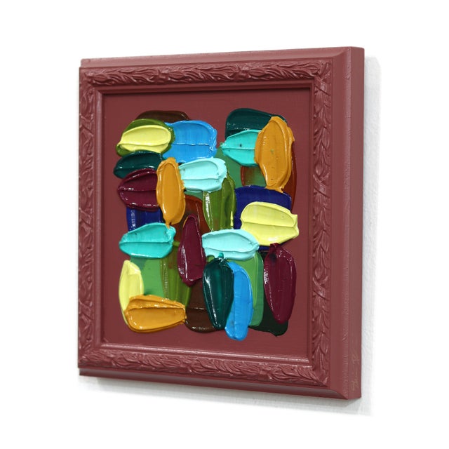 Abstract Wine - Framed Original Neutral Multicolor Abstract Acrylic Painting on Canvas Board by Shiri Phillips For Sale - Image 3 of 9