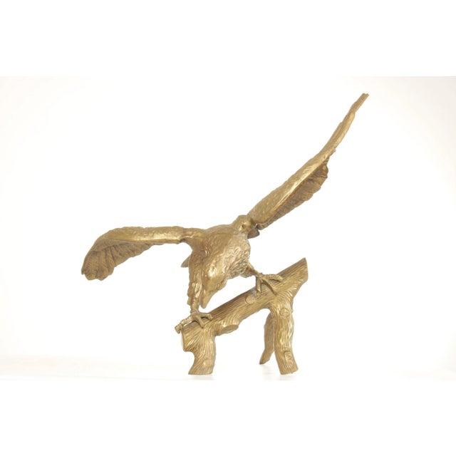 Illustration Vintage Large Brass Eagle Sculpture For Sale - Image 3 of 12