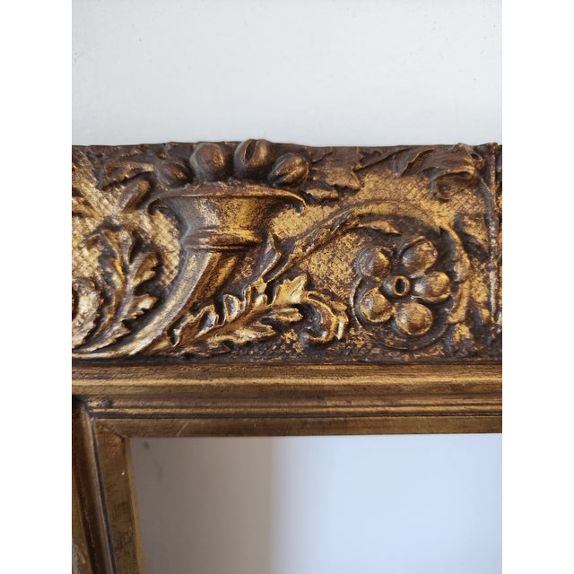 Wood Antique American Carved Gilt Wood Frame For Sale - Image 7 of 10