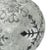 Jumbo glass Christmas ornaments with stenciled silver snowflakes and covered with hundreds of translucent flakes of...