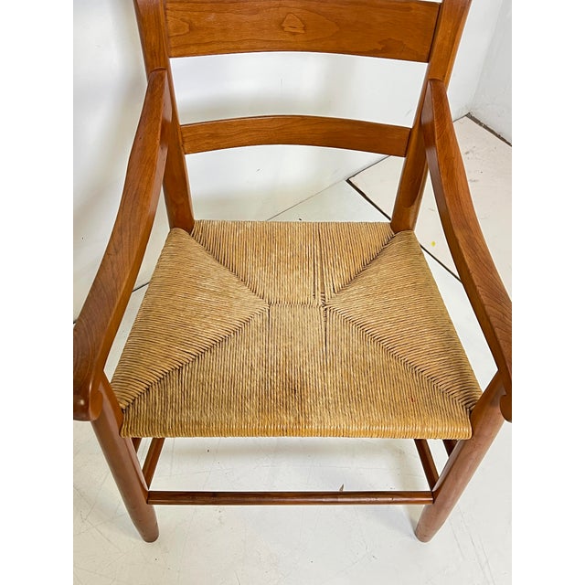 Brown C. 1970s Charles Webb Modernist Farm Chairs in Cherry, - A Pair For Sale - Image 8 of 11
