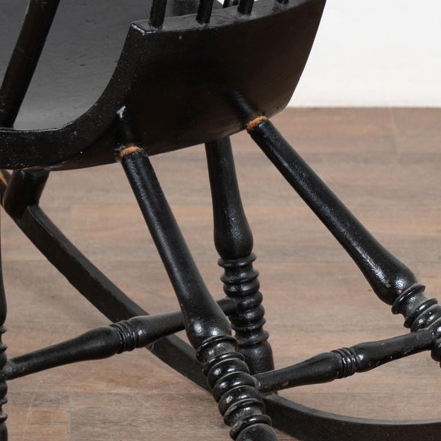 19th Century Swedish Child’s Black Rocking Chair For Sale - Image 12 of 13