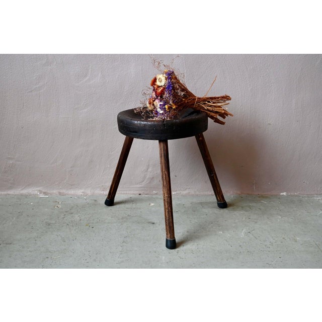 Primitive Bohemian Tripod Stool in Wood, 1920 For Sale - Image 10 of 10