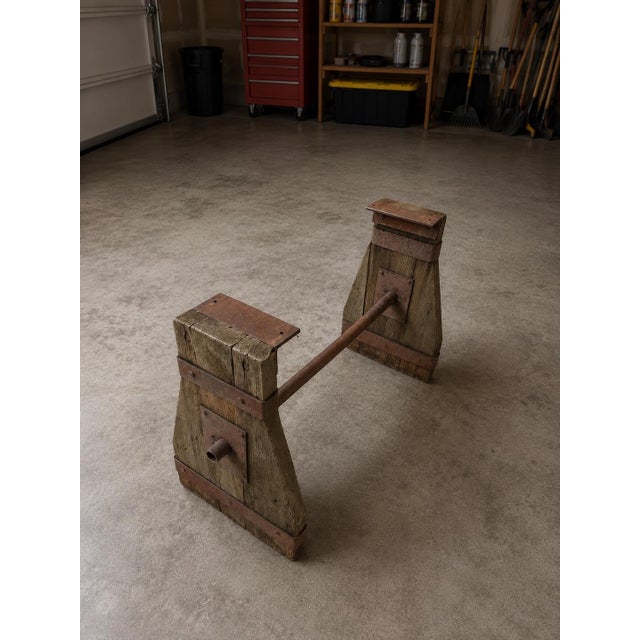 Industrial Farmhouse Rustic Ship Hatch Door Industrial Table For Sale - Image 3 of 8
