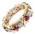 Tiffany & Co Schlumberger Gold Platinum 16 Stone Diamond Ruby Band Ring, Size 5 For Sale