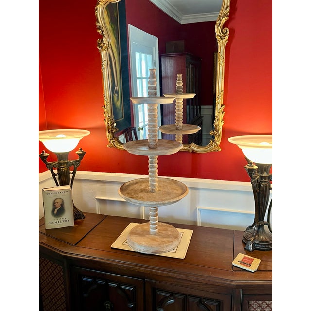 Late 20th Century French Country Fruit Wood Tiered Display Stand For Sale - Image 5 of 5