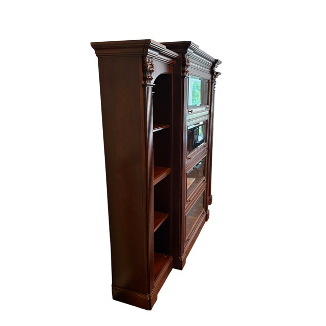 Neoclassical Hooker Furniture Three-Piece Barrister Bookcase For Sale - Image 3 of 17