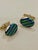 Modern Blue Green Enamel Oval Cufflinks in 14 Karat Yellow Gold 15.5 Gm, Men's For Sale - Image 3 of 8
