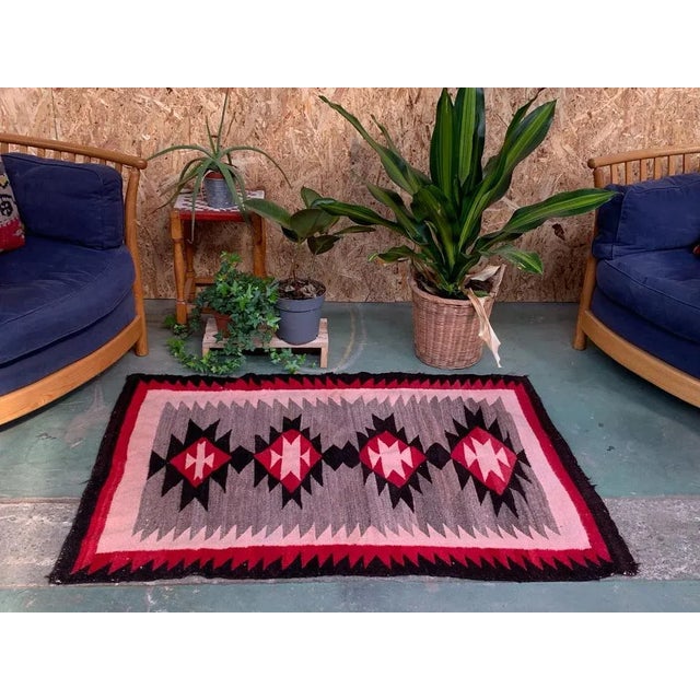 Vintage Navajo Kilim Rug in Wool, 1920-1930s For Sale - Image 4 of 9