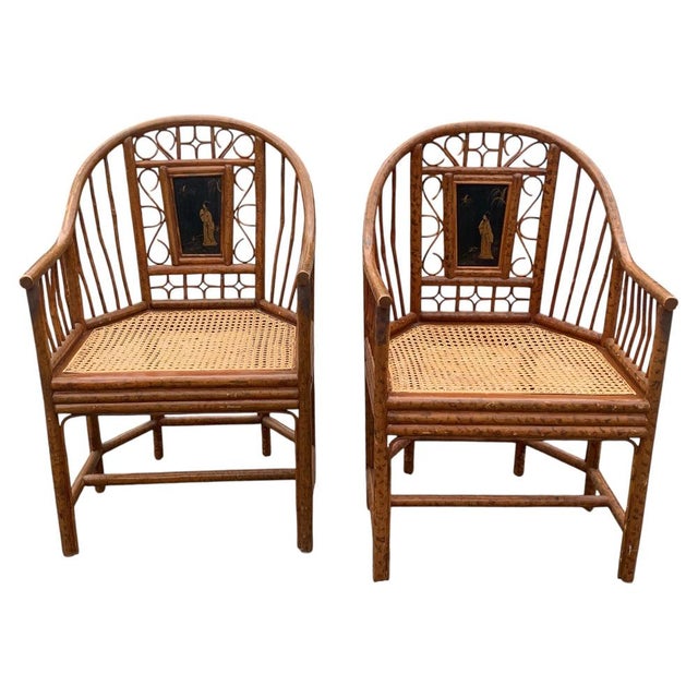 Brighton Pavilion Faux Bamboo Chairs, Set of 2 For Sale - Image 14 of 14