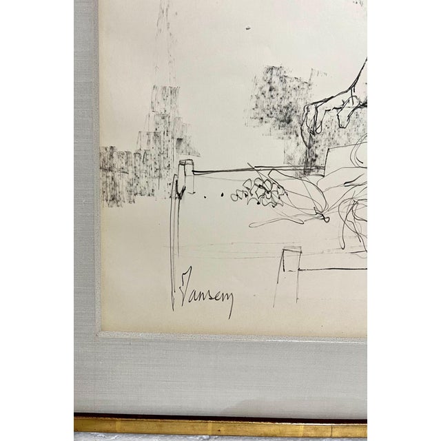 Jean Jansem, Large Drawing of Boy by French Armenian Modernist Jean Jansem Ecole De Paris Art, c.1960 For Sale - Image 9 of 11