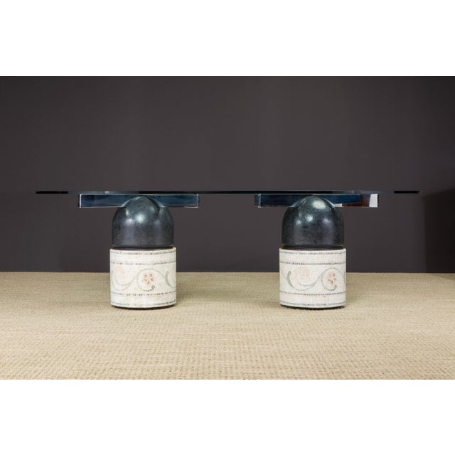 This pair of 'Paracarro' dining table bases are by Giovanni Offredi for Saporiti Italia which are sculpted from concrete...
