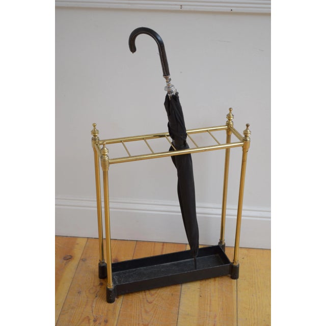 Metal Victorian Brass Umbrella Stand For Sale - Image 7 of 8