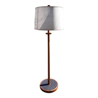 Gordon Martz for Marshall Studios Teak and Pottery Tile Floor Lamp For Sale