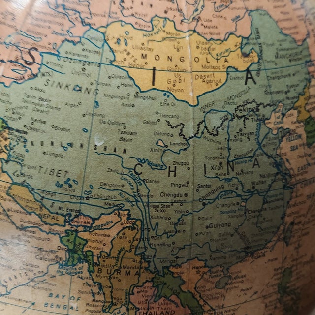 Vintage Replogle Heirloom 16" Illuminated Floor Globe For Sale - Image 10 of 13