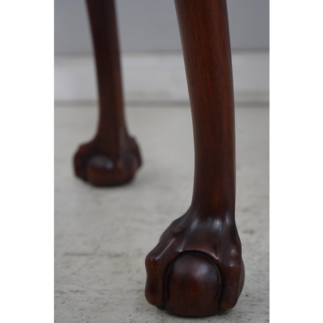 Wood Henkel Harris Claw Foot Mahogany Marble Top Console Table For Sale - Image 7 of 15