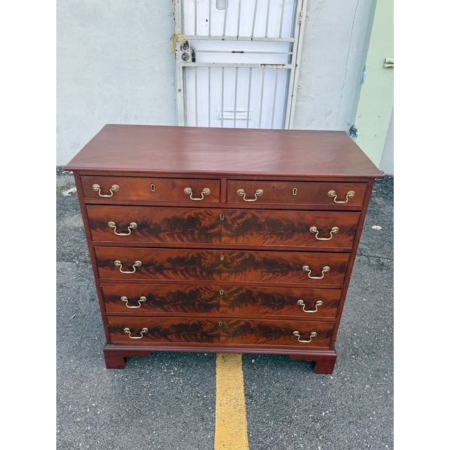 Brown Fine Late 18th C / 19th C English Crotch Mahogany 6 Drawer Chest For Sale - Image 8 of 12