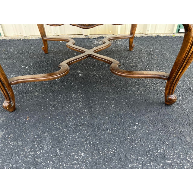 1980s Drexel Heritage French Country Walnut Side Table For Sale - Image 12 of 12