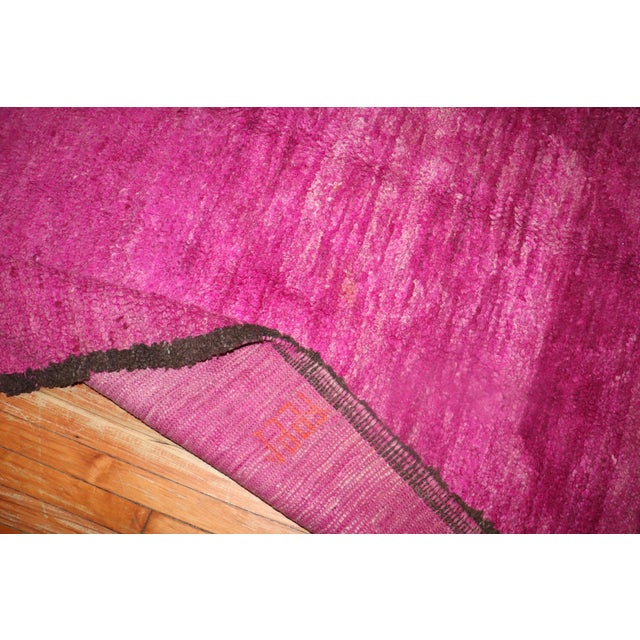 Midcentury Fuchsia Moroccan Minimalist Small Room Size Rug For Sale - Image 12 of 12