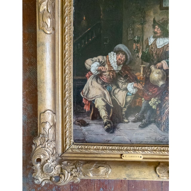 19th Century Continental European Dutch Style Tavern Genre Scene Painting, Signed For Sale In New York - Image 6 of 16