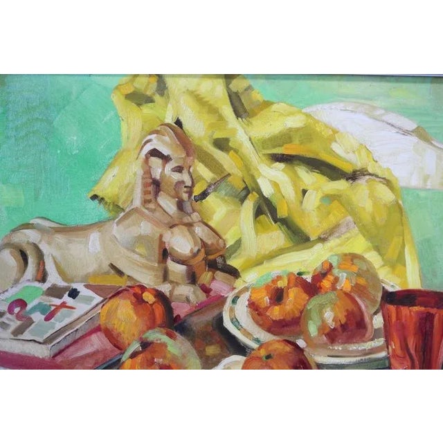 Mid-Century Modern Oil Painting by Ralph Gagnon "Apples in a Still Life" For Sale - Image 3 of 7