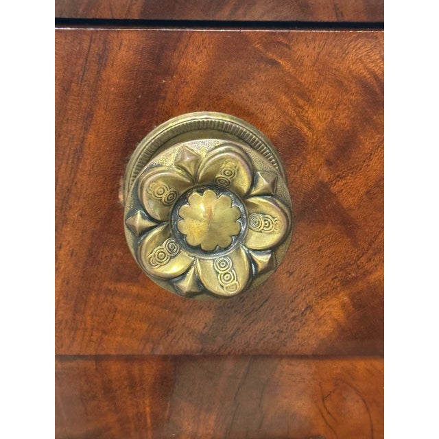 Antique French Empire Style Flame Mahogany Console Table With Mirror. For Sale In West Palm - Image 6 of 12