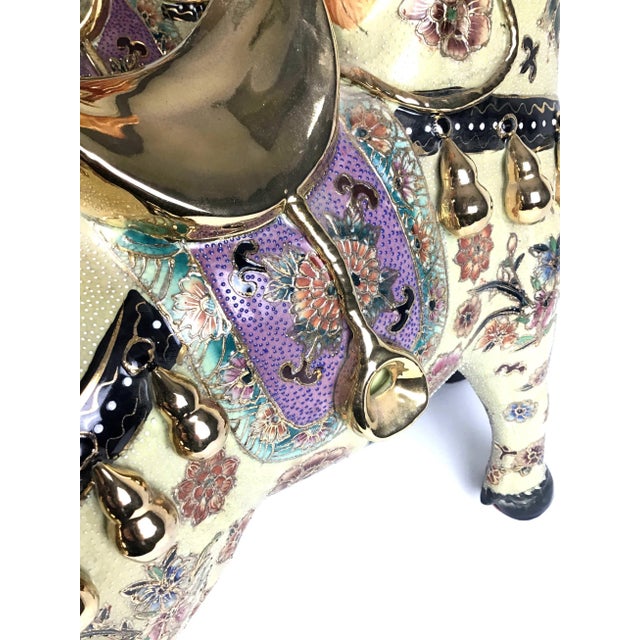 Vintage Chinese Porcelain Golden Horses - a Pair For Sale - Image 12 of 13