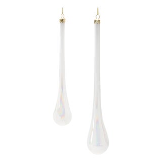 Iridescent Glass Drop Ornament (Set of 6) For Sale