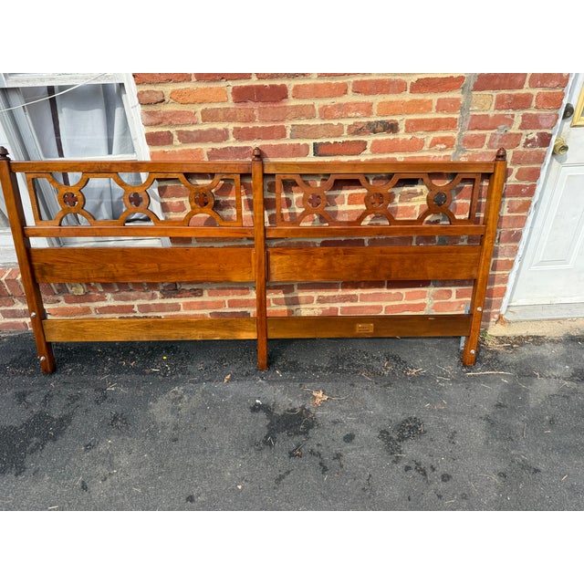 Mid 20th Century Kindel Neoclassical Style Walnut King-Size Headboard For Sale - Image 13 of 14