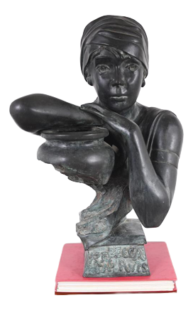Villanis, Art Nouveau Bust of Rebecca at the Well, 1800s, Bronze