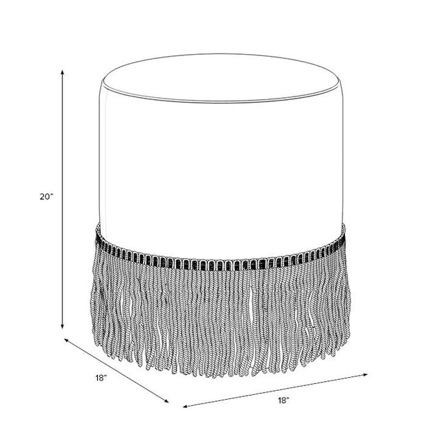 Transitional Stoffer Home x Cloth & Company Ann Ottoman in Francie Cream For Sale - Image 3 of 3