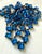 1920s Antique Czech Glass 1920s Art Deco Cascading Sterling Silver Prong Set Blue Necklace For Sale - Image 5 of 10