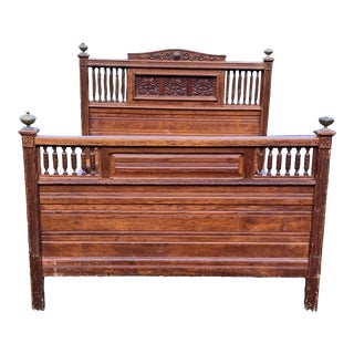 19th Century Antique Oak Bedframe For Sale