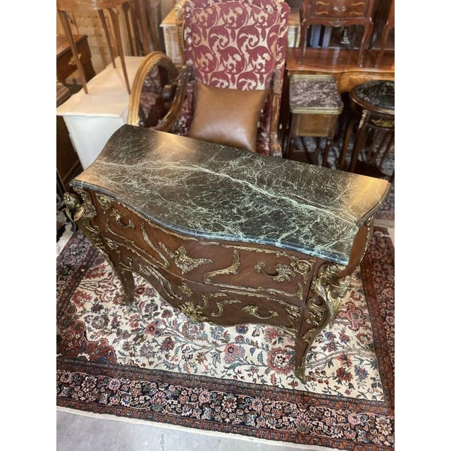Louis XV Style Marble Top Chest of Drawers For Sale - Image 3 of 9