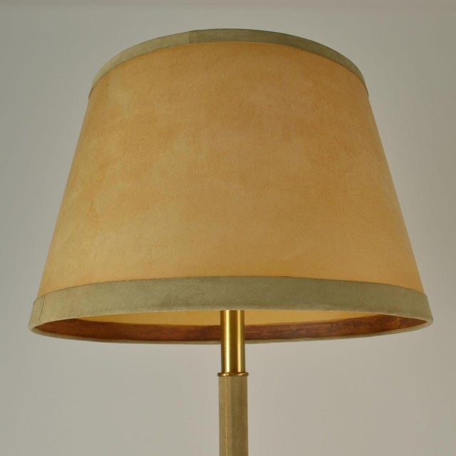 Leather and Parchment Floor Lamp, 1960s For Sale - Image 11 of 13