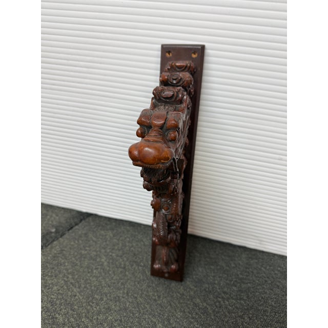 Wood Hand Carved Dragon Sculpture For Sale - Image 7 of 11