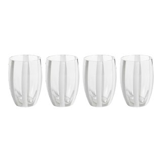 Pesaro Stripe Glasses - Clear, Set of 4 For Sale