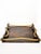 French serving tray dating from the 1990s, crafted from dark-stained wood and accented with thick natural rope. The...