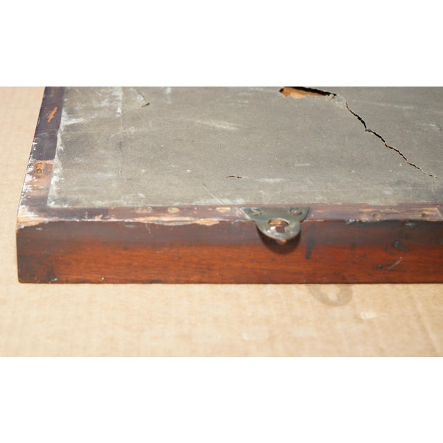 Antique English Georgian Wall-Mounted Mirror with Bevelled Hardwood Frame For Sale - Image 9 of 11