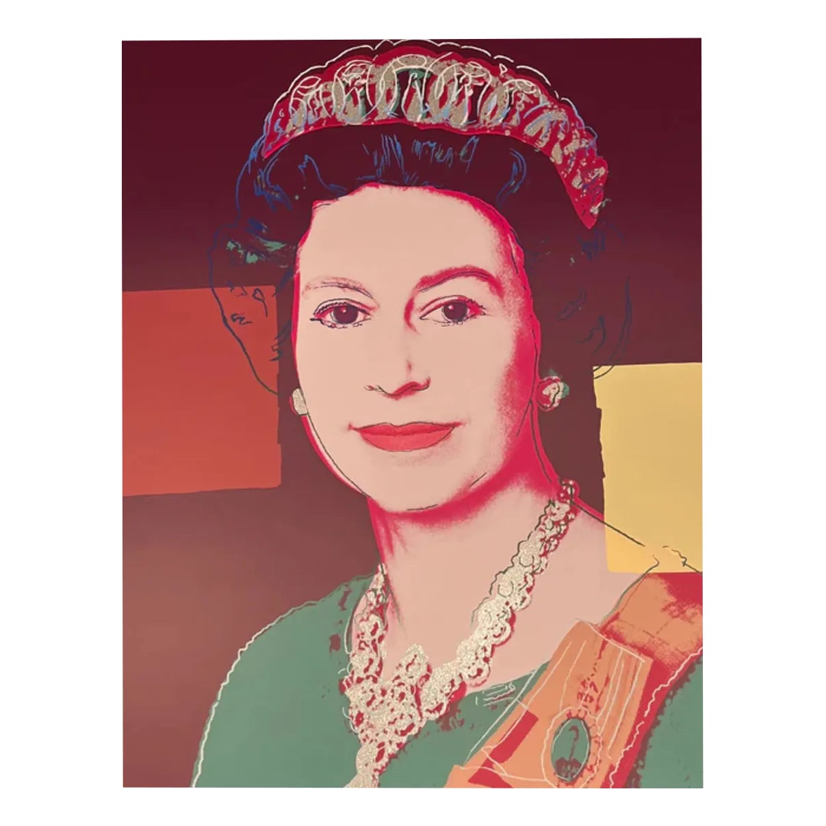 Andy Warhol, Queen Elizabeth II, Diamond Dust, Screenprint | Chairish
